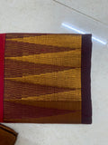 Red Irikal Saree with Antique Gold Zari Border & Geometric Woven Pallu